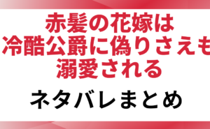 「赤髪の花嫁は冷酷公爵に偽りさえも溺愛される」のネタバレ記事のアイキャッチ画像